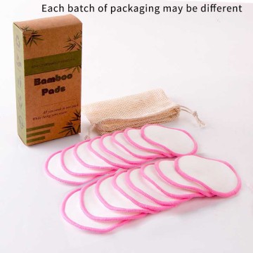 Reusable Makeup Remover Pack of 16 Pieces, Organic Bamboo Cotton Circle, with Laundry Bag and Box