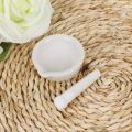 Porcelain Mortar and Pestle Spice Herb Grinder Mixing Grinding Bowl Crusher Set L4MB