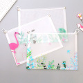 Transparent Document Organizer Bag A4 Plastic PP File Folder Multifunction School Office Storage Creative Zipper Case Pouch Cute