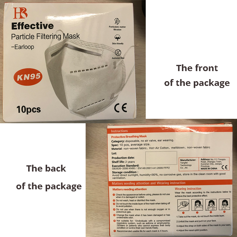 10 Pcs KN95 Face Masks Dust Respirator KN95 Mouth Masks Adaptable Against Pollution Breathable Mask Filter (not for medical use)