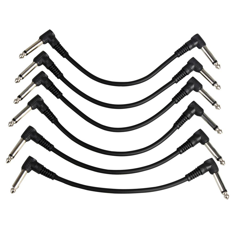 Irin Guitar Effect Pedal Cables Connecting Line 6.35Mm Patch Pedal Cable 21Cm Right Angle Cord Copper Wire Guitar Accessories