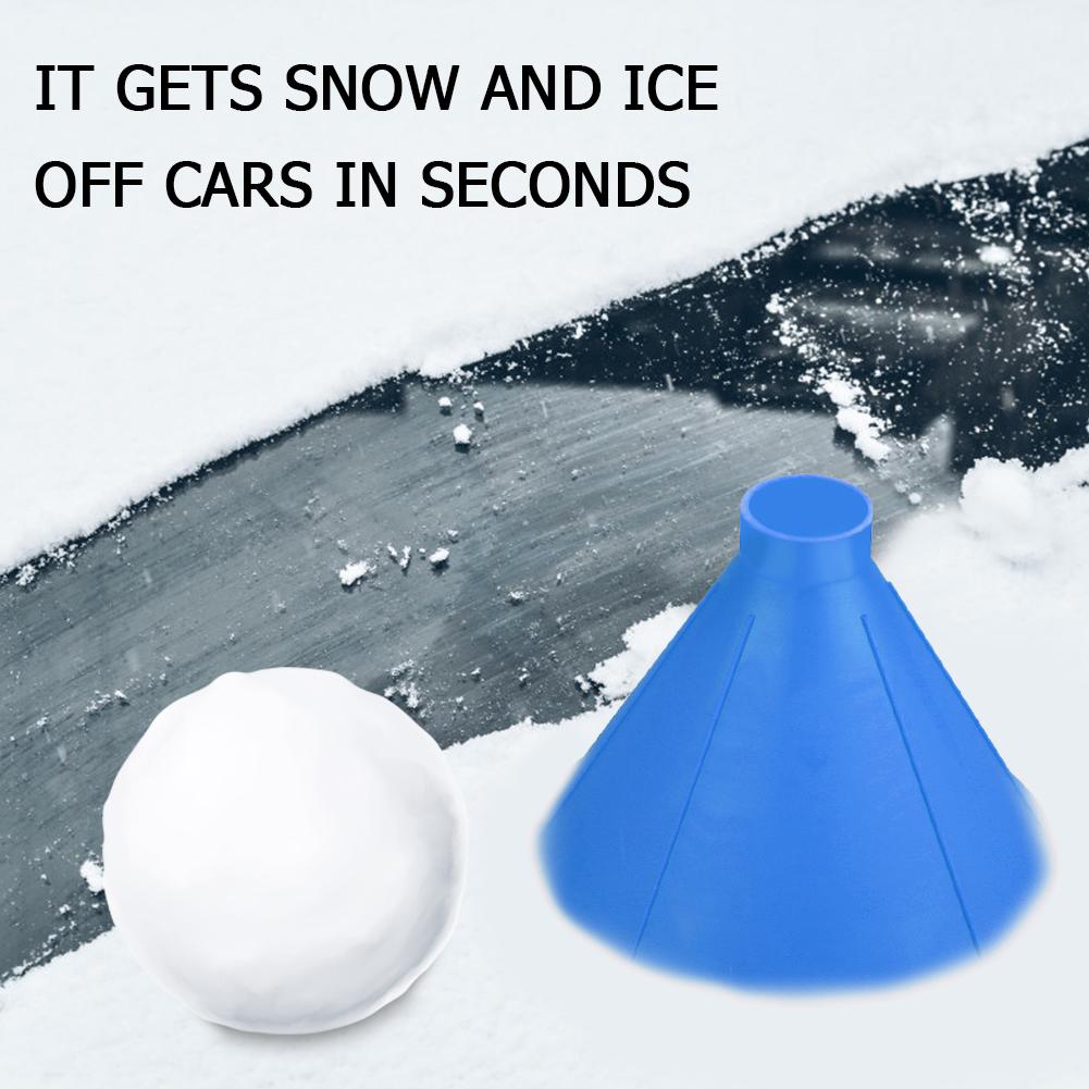 1pc Plastic Cone Shaped Magic Car Windshield Snow Remover Shovel Ice Scraper Outdoor Windows Glass Cleaning Tool Funnel