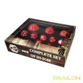 Bescon Complete Polyhedral Dice Set 13pcs D3-D100, 100 Sides Dice Set Opaque Red