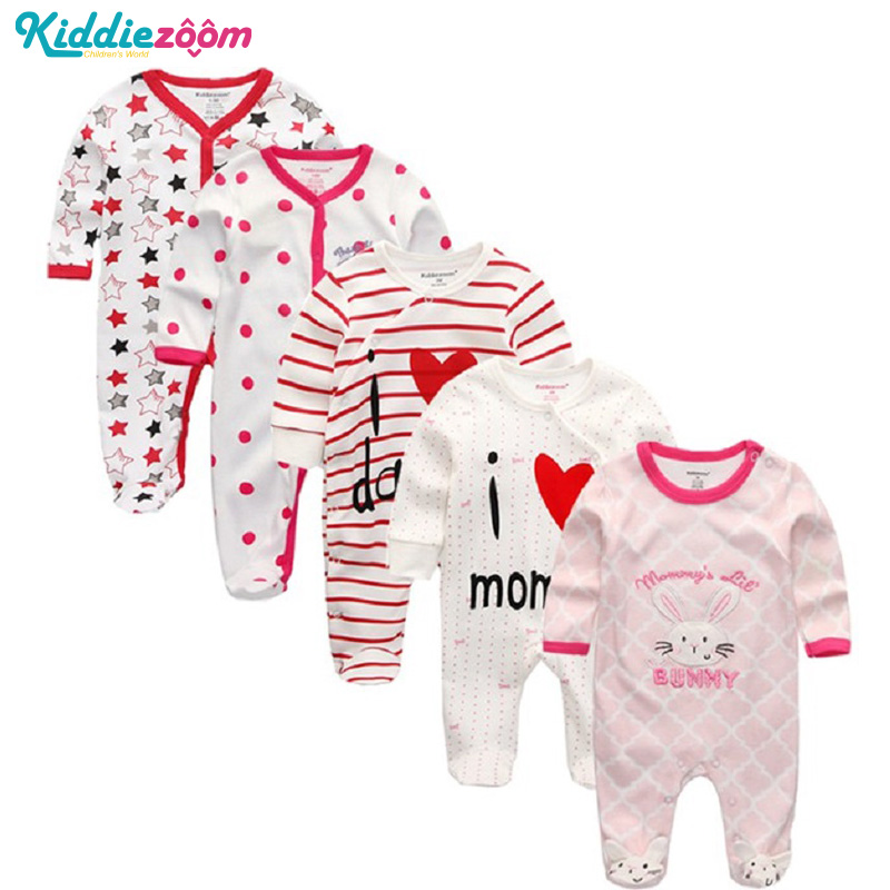 3/4/5Pcs/set Super Soft Cotton Baby Unisex Rompers Overalls Newborn Clothes Long Sleeve Roupas de bebe Infantis Boy clothing Set