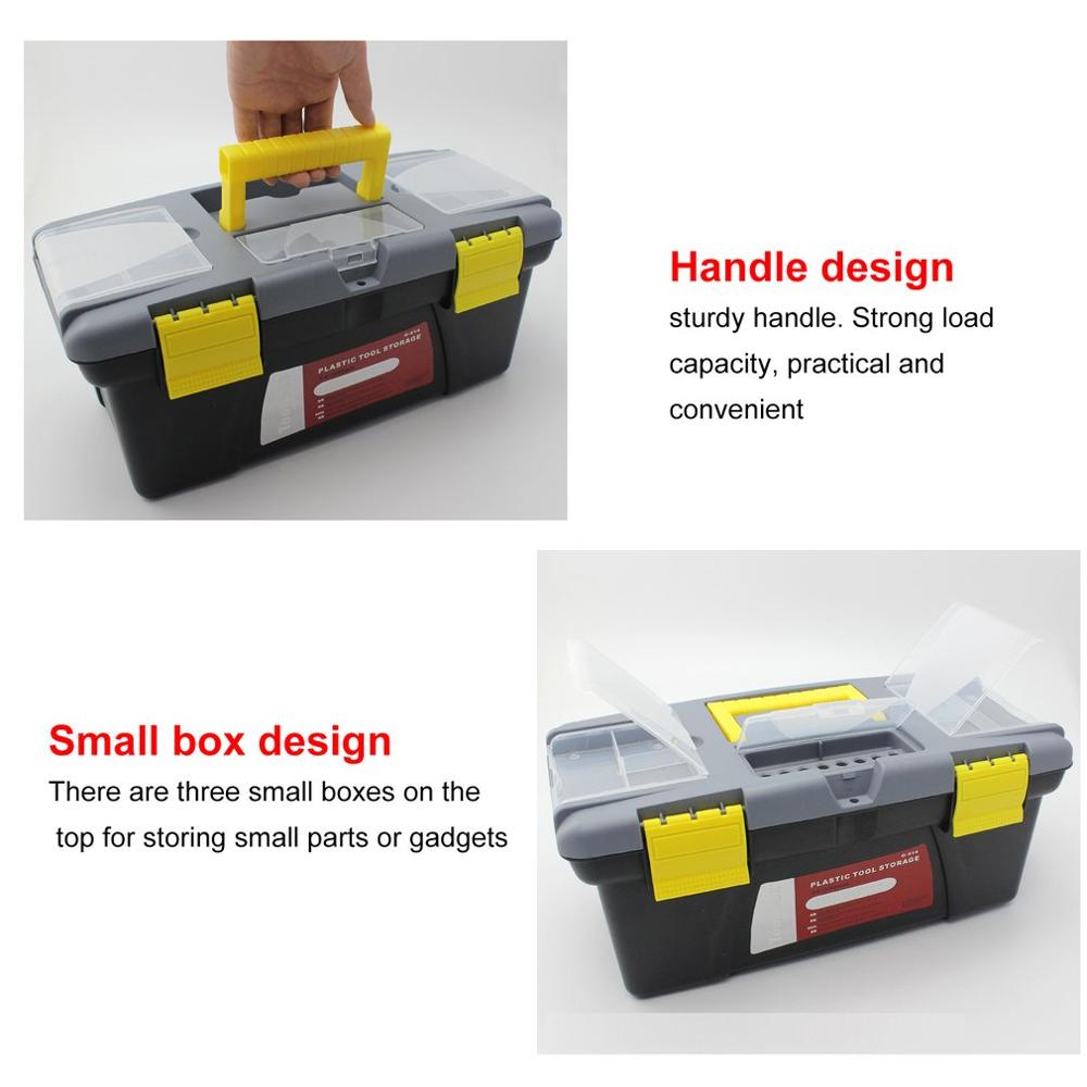 Large Size Portable Plastic Hardware Toolbox Household Multifunction Maintenance Toolbox Car Storage Box Anti-fall Box Tool Case