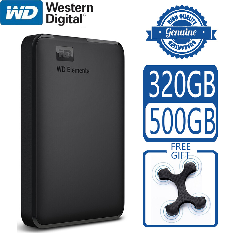 WD Elements 500GB Portable External Hard Drive Disk USB 3.0 HD HDD Capacity SATA Storage Device Original for Computer PC PS4 TV