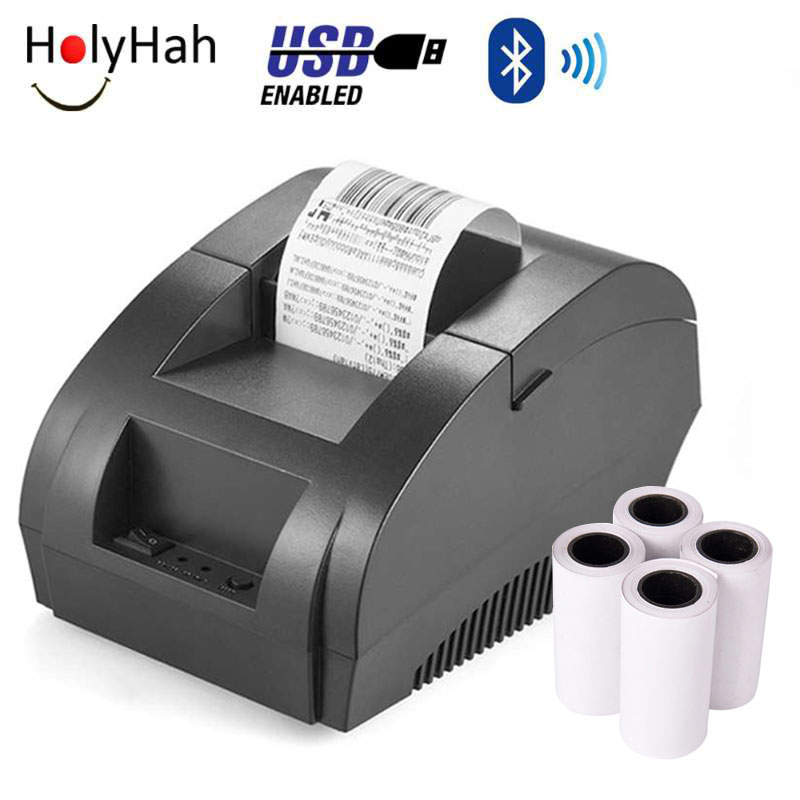 Thermal Receipt Printer 58mm POS Printer Bluetooth USB For Mobile Phone Android iOS Windows For Supermarket and Store