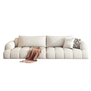 three-person technology cloth straight row sofa