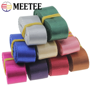 Meetee 5meters 25mm Thick Nylon Webbing DIY Backpack Straps Car Seat Belt Sewing Accessories Smooth Silk Polyester Lace Ribbon