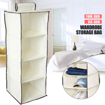 Non-Woven Fabric 2/3/4/6 Section Hanging Bag Storage Cabinets Folding Shelves Wardrobe Household Supplies Shoe Space Saver Home