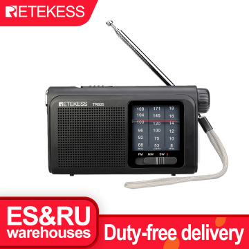 Retekess TR605 Portable Radio FM/MW/SW Emergency Flashlight With Rechargeable Battery Loud Speaker For the Elderly