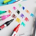 12 Colors 2.5mm Acrylic Paint Black Marker Colorful School Classroom Whiteboard Pen Dry White Board Markers Children Drawing Pen
