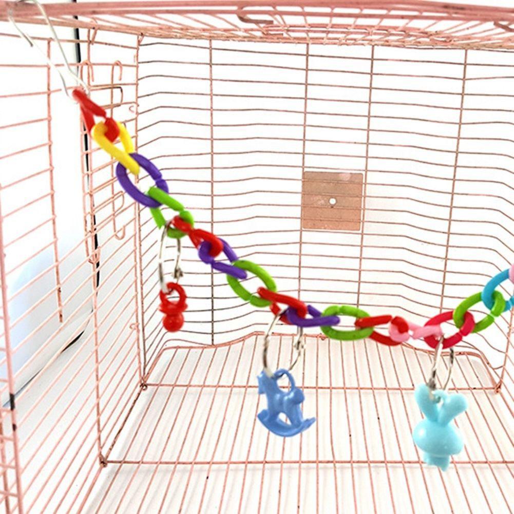 Colorful Bird Toy Parrot Swing Cage Toy Climbing Toy for Parakeet Cockatiel Budgie Lovebird 35cm