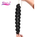 Lydia 1PCS Loose Wave To Braid No Weft Nature Black 1B# Heat Resistant Synthetic Hair Extensions Braiding Bundles 18 To 24 Inch