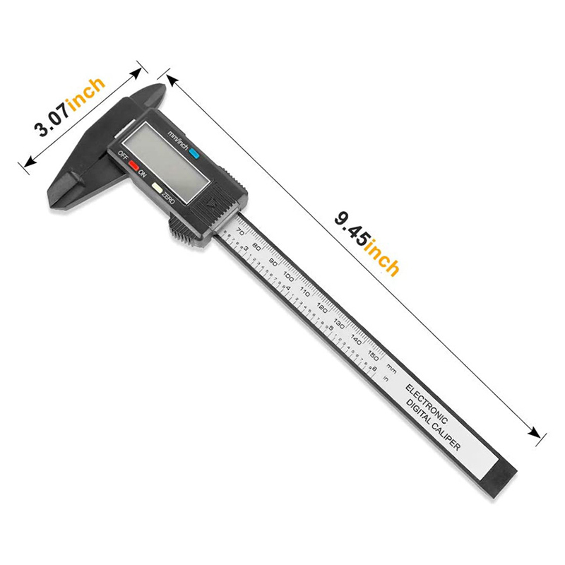 150mm 6 Inch Digital Electronic Caliper LCD Screen Micrometer Measuring Tool Carbon Fiber Vernier Calipers Gauge Ruler 0.1mm