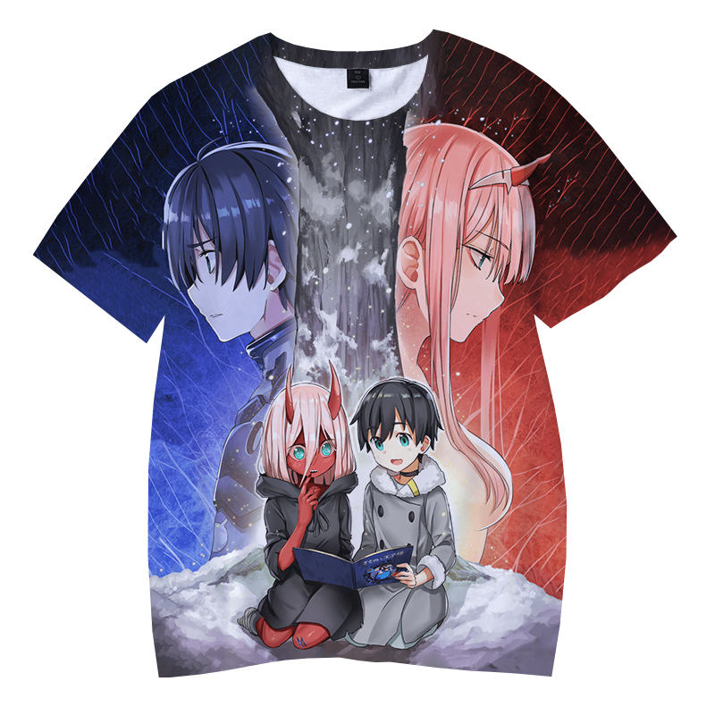 2020 Hot Anime DARLING in the FRANXX 3D Print T-shirts Boys Girls Summer Fashion Casual Cartoon Short Sleeve Streetwear T Shirt