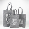 Wholesale 500pcs/lot Hot sale Recycled Felt Fabric shopping bags with handle customized print logo Reusable Luxury Gift tote bag