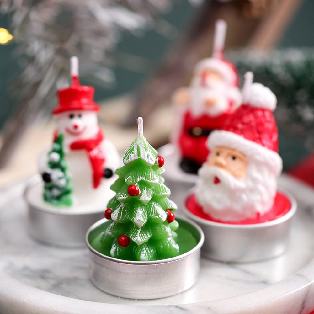 New Christmas Candles Santa House Snowman Christmas Tree Paraffin Candles Wedding Party Candles Decor Light