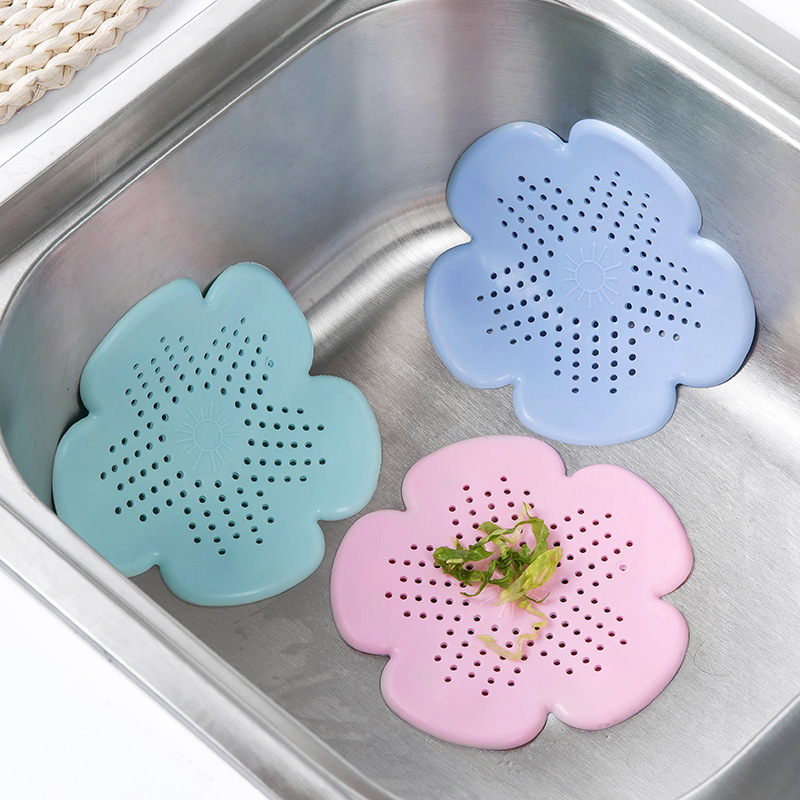 Anti-blocking Sink Strainer Silicone Drain Sink Filter Flower Mesh Colander Hair Catcher For Bathtub Sewer Kitchen Supplies
