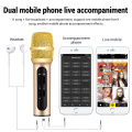 C11 Mobile Phone K Song Condenser Sound Card Microphone Wireless K Song Live Singing Handheld Microphone Recorder Mic Dropship