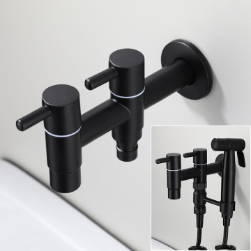 Washing machine faucet Bidet Faucet Stainless Steel Bathroom faucet tap Single Cold garden Faucet Black outdoor mixer Small Tap