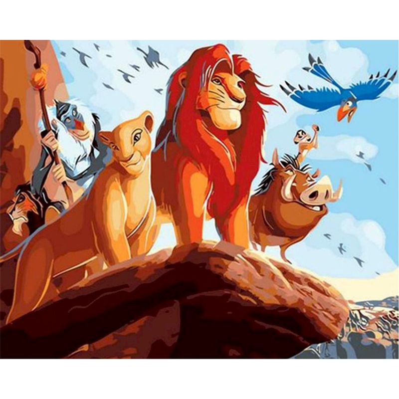 50x65 Painting By Numbers DIY Lion Kingdom Animals HandPainted Oil Painting Gift For Adults Children Art Pictures Decor Carnival