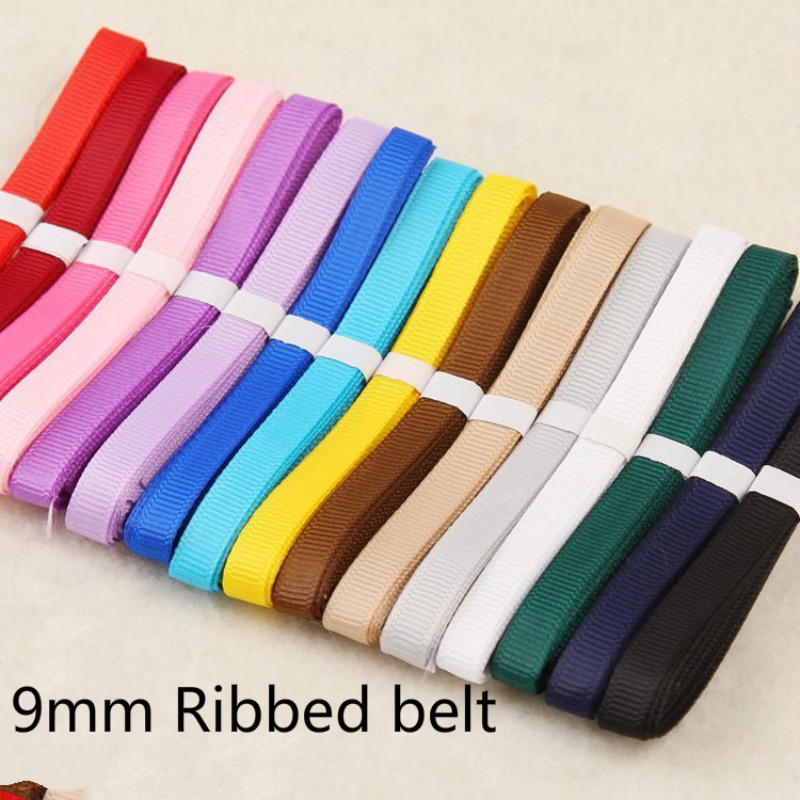 New (2 m/lot) 9mm Mixed Color Grosgrain Ribbon Packing Material DIY Craft Decor Wedding Party Gift Wrapping Scrapbooking Supplie
