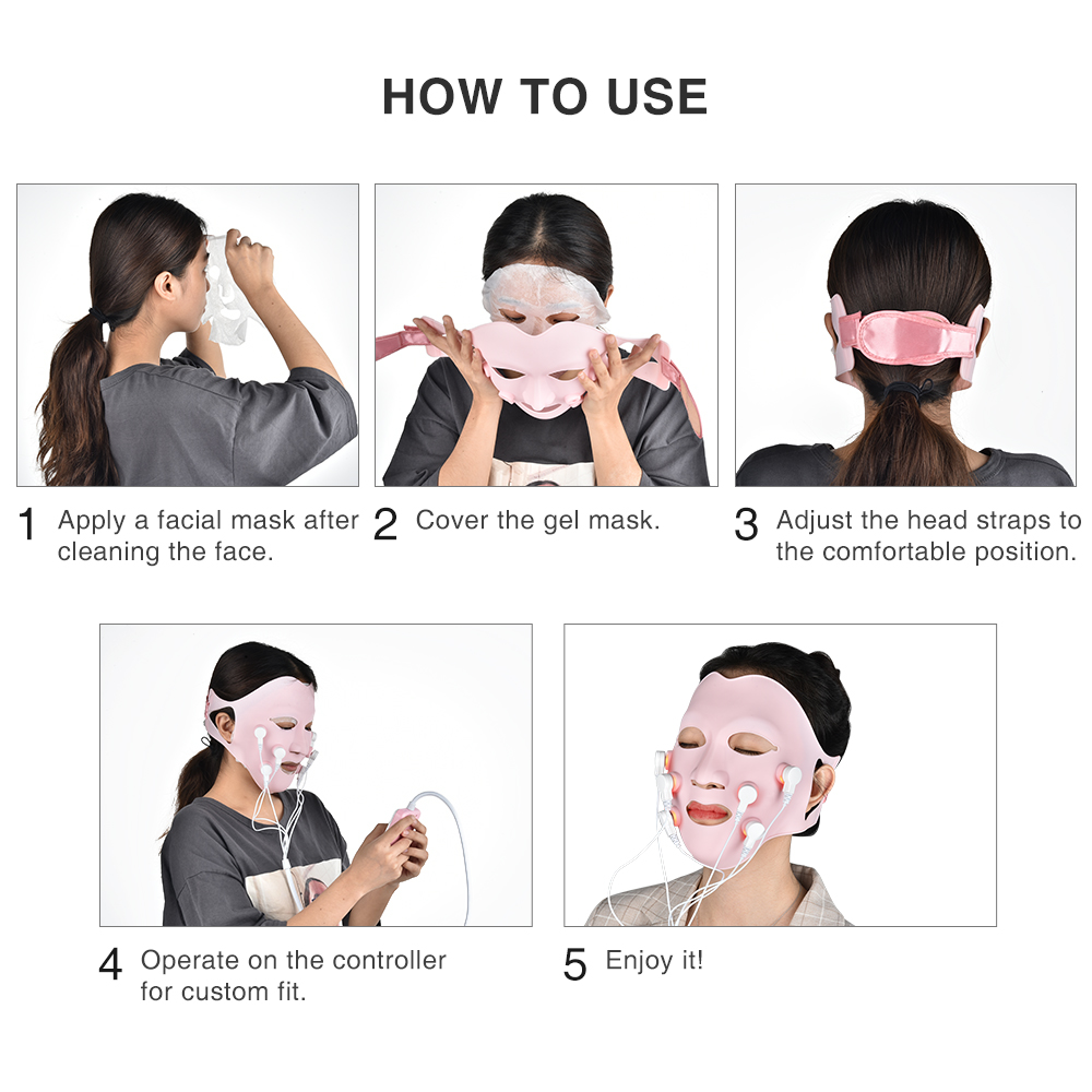 Photon Therapy Facial Mask with Controller Acupoint Vibration Therapy LED Face Mask Skin Care Tool Face Beauty Massager Soft Gel