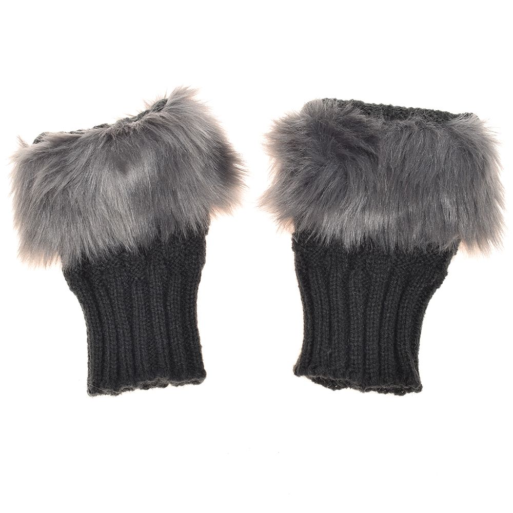 Winter Women Girls Plush Mittens Fur Woolen Mittens Gloves Cute Fingerless Mittens Gloves Half Finger Warmer Gloves Mittens