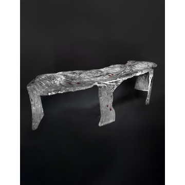 Frosted Water Wave Maple Leaf Tea Table