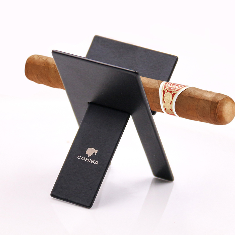 Stainless Steel Foldable Cigar Holder Cohiba Black Ashtray Display Stand Rack Smoking Accessories Household Merchandises Holder