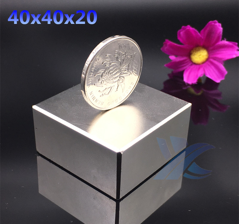 Neodymium magnet 40x40x20 rare earth super strong powerful block permanent welding searchmagnet 40*40*20mm suqare gallium metal