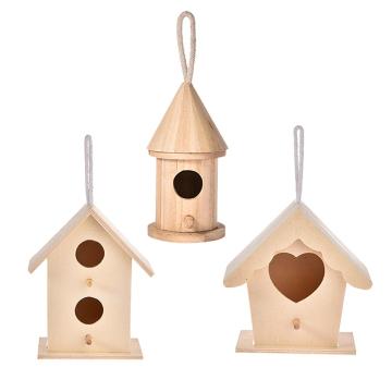 5 Types mini Wooden Bird House Nest Creative Wall-mounted Hanging Bird Nest Home Decoration Gardening Decoration Bird House