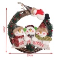 29CM Christmas Wreath Santa Claus Snowman Elk Door Hanging Decorations Xmas Holiday Front Door Ornaments