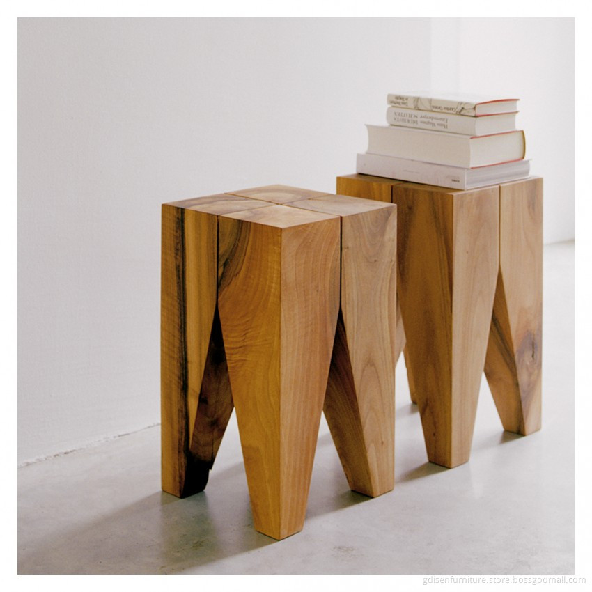 solid Wood Natural Side Table square table