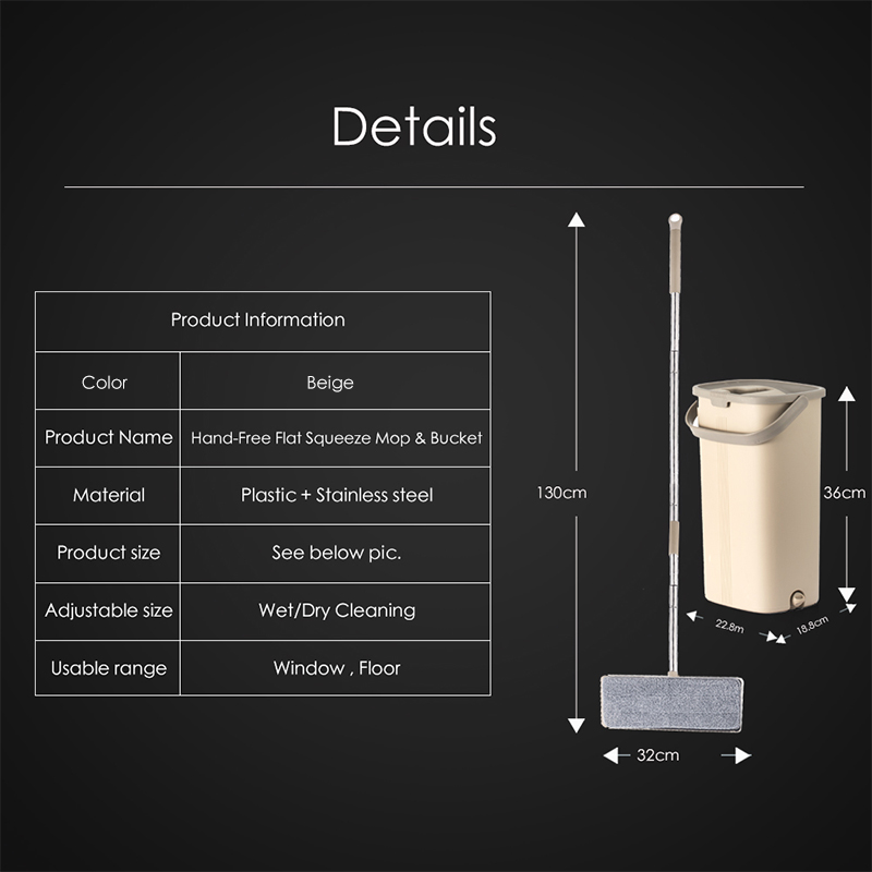 Smart Flat Dry or Wet Mop Bucket With Wringer for Home Kitchen Floor Cleaning Microfiber Mop With Self Cleaning System Bucket