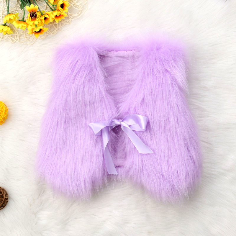 Hot Autumn Baby Girl Faux Fur Vest Waistcoat Kid Warm Winter Jacket Outwear Coat