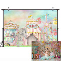 Circus Theme Birthday Party Backdrop Newborn Children Portrait Photography Background Circus Carnival Baby Shower Photocall Prop