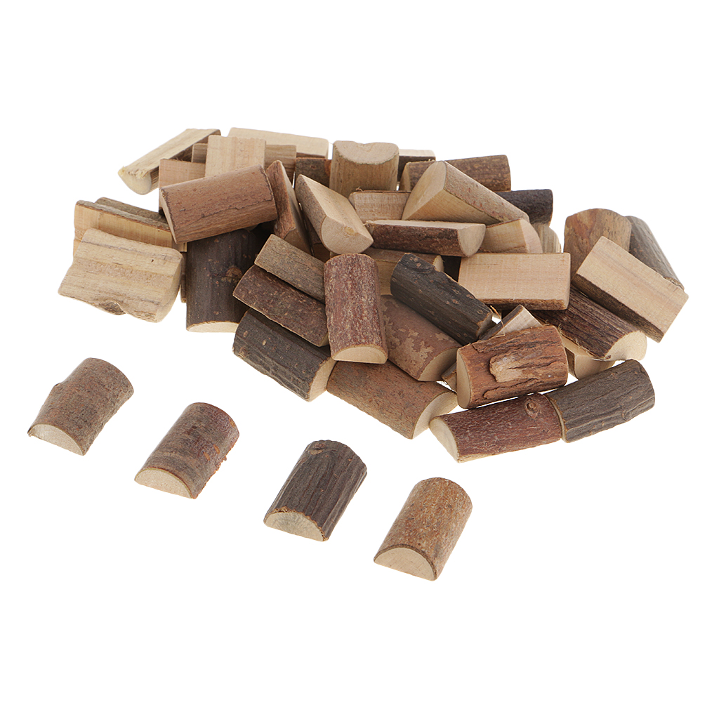 50x Natural Half Cut Wood Log Slices Blocks For DIY Wood Crafts Woodworking