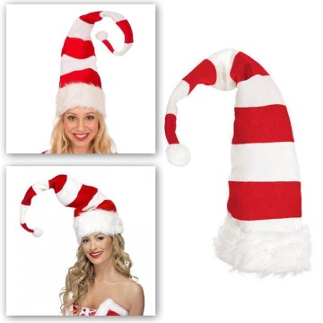 1PC Christmas Hats Long Striped Felt Plush Elf Hat Funny Party Hats Holiday Theme Hats Christmas Party Accessory