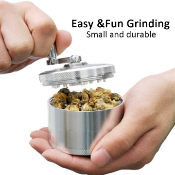 55MM 4 Layers Tobacco Spice Grinder Herb Weed Grinder With Mill Handle Salt And Pepper Mills Kitchen Tools Smoking Accessories
