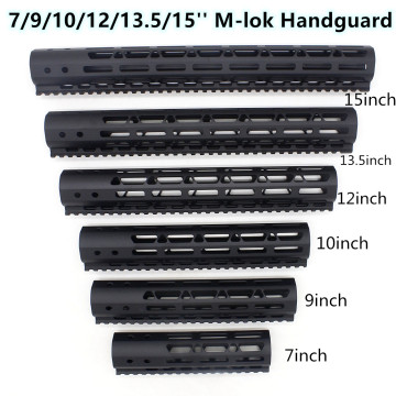 7/9/10/12/13.5/15'' inch M-lok Handguard Rail Free Float Mount System Ultralight Picatinny Rails Black Anodized Fit .223