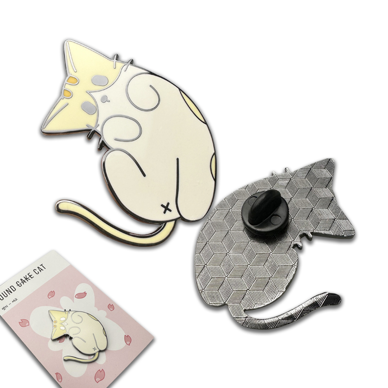 custom metal cat brooches