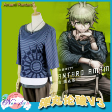Anime Danganronpa V3 Rantaro Amami Cosplay Costume Japanese Game Uniform Suit Outfit Clothes T Shirt Pants Necklace