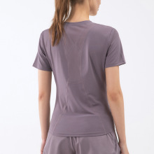 Purple Short Sleeve Sports Women's Casual Loose Top