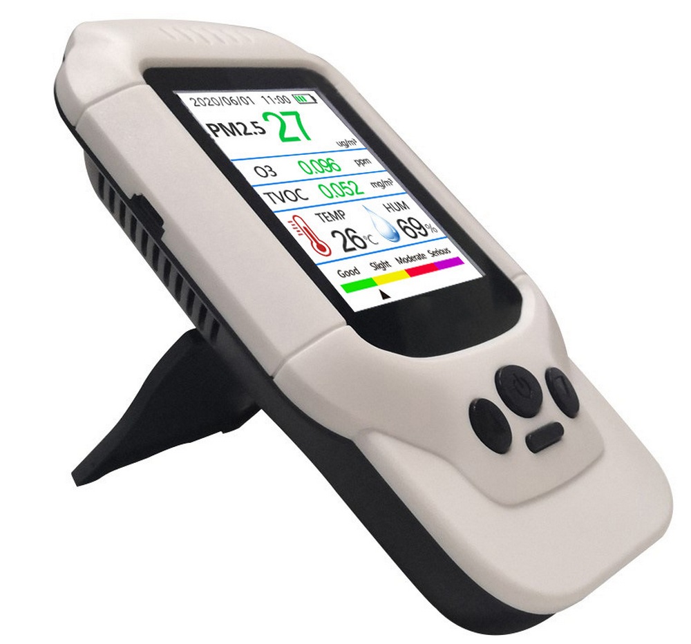 Portable Ozone Meter Multi-functional Air Quality Monitor Gas Analyzer Ozone Concentration Detector Analyzer Sensor TVOC PM2.5