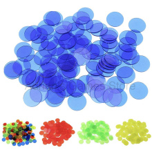 100PCS Plastic Round Chips Transparent Bingo Token 19mm Poker Chip Bingo Chips Multi Color