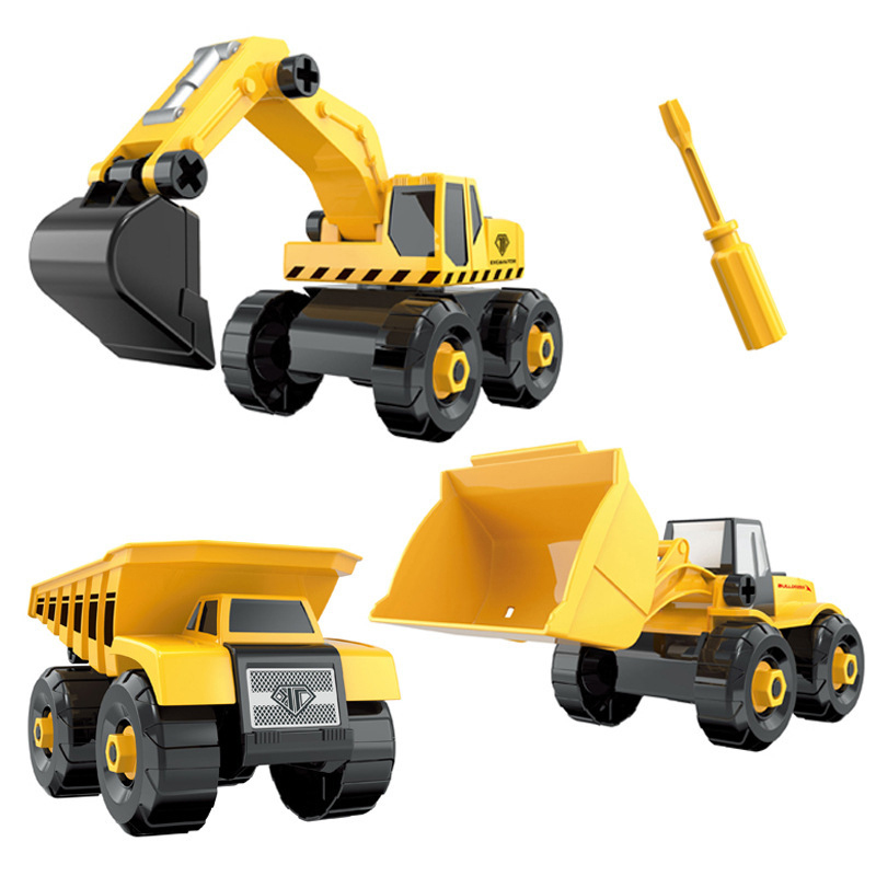 6 Styles Engineering Cars mini Diecast Plastic car Construction Vehicle Excavator Model toys for children with toy boys gift