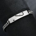 couple identification 2 pieces of titanium zircon LOVE matching creative stainless steel lover bracelet Valentine's Day gift