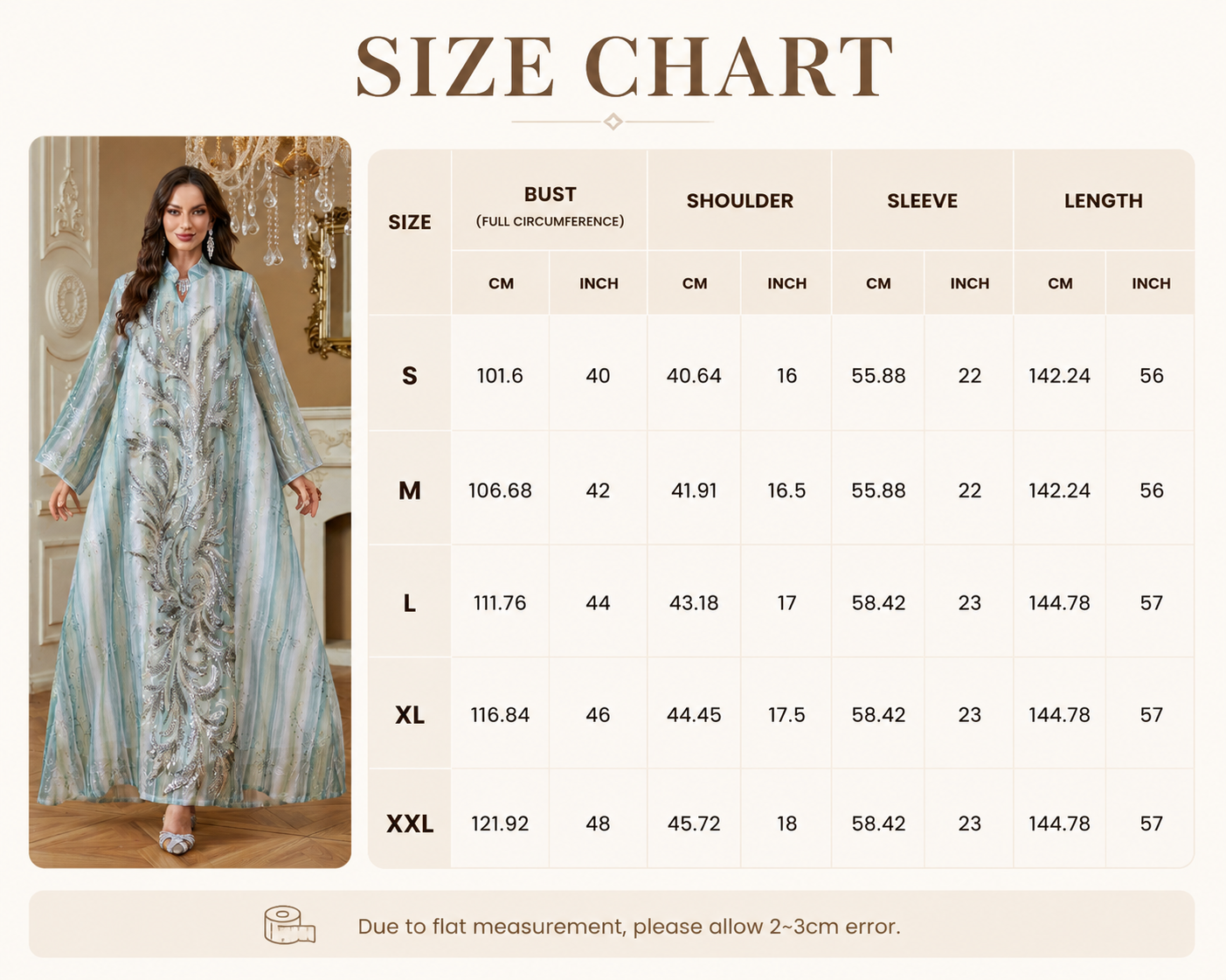 Green Embroidered Abaya with Sequin Applique Front View